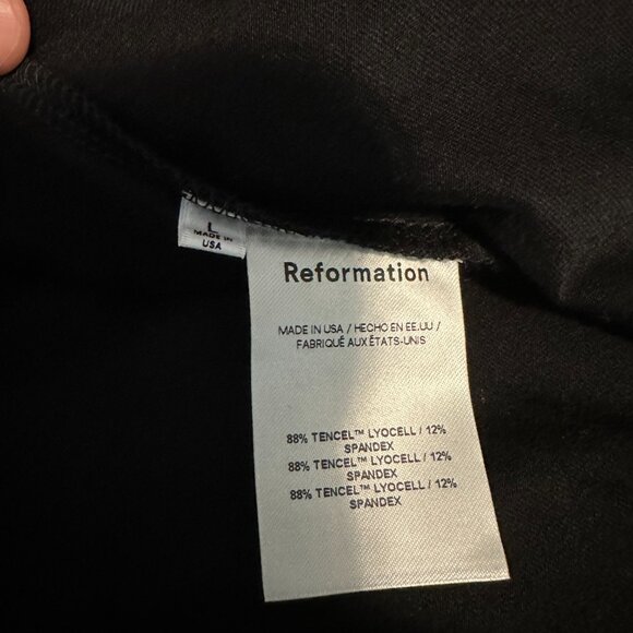 NEW Reformation Jamen Off Shoulder Knit Midi Dress in Black Size L#2486 - Picture 10 of 11